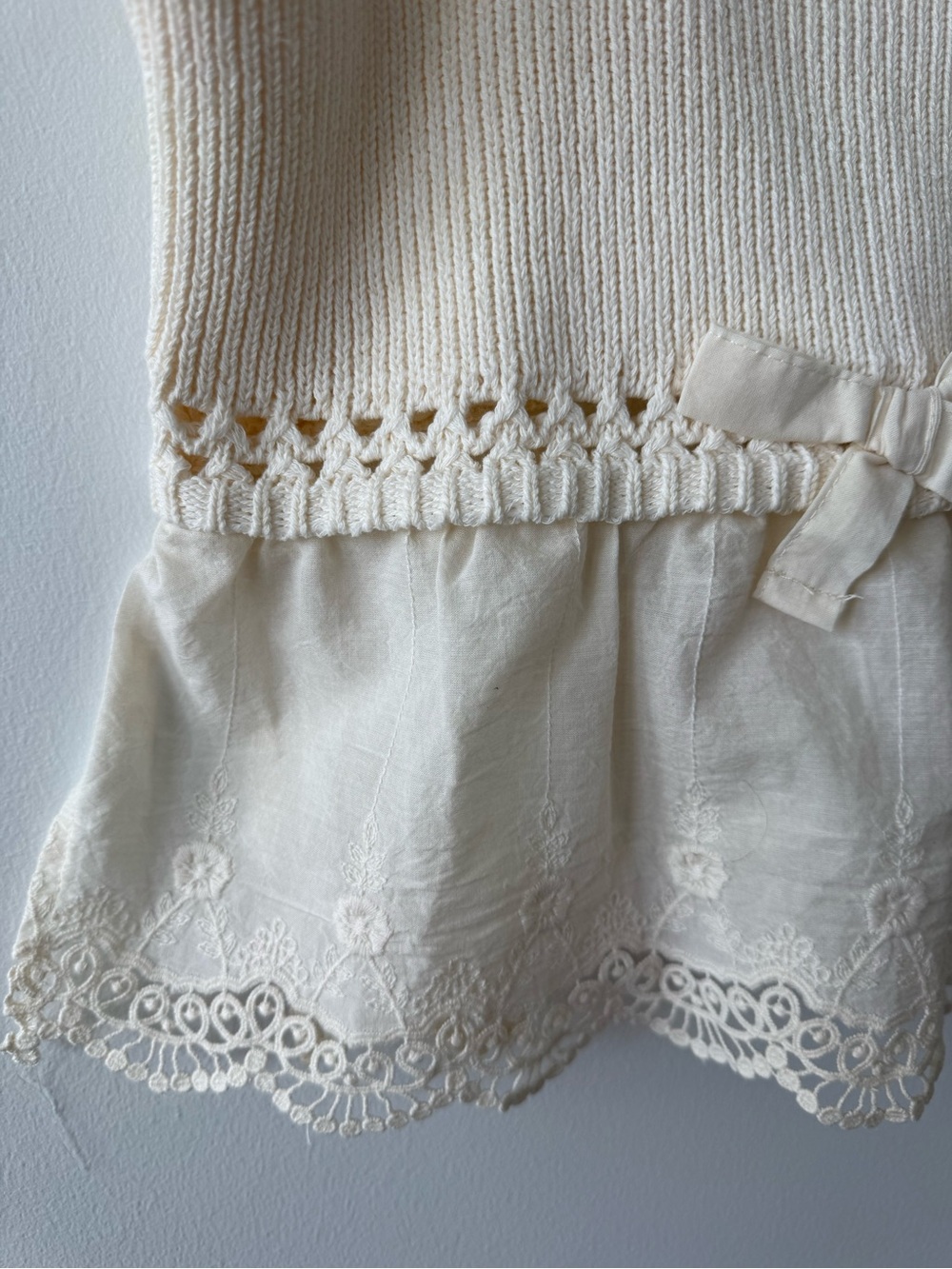 Zara Babydoll Cropped Cotton Crochet Tank - Picture 3 of 5